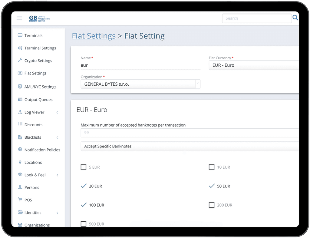 CAS for Bitcoin ATM | GENERAL BYTES