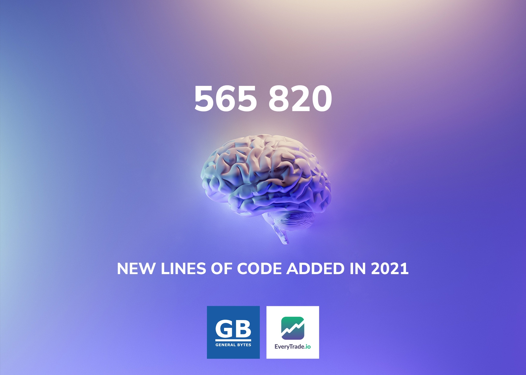 new lines of code added in 2021 by GENERAL BYTES and every trade.io