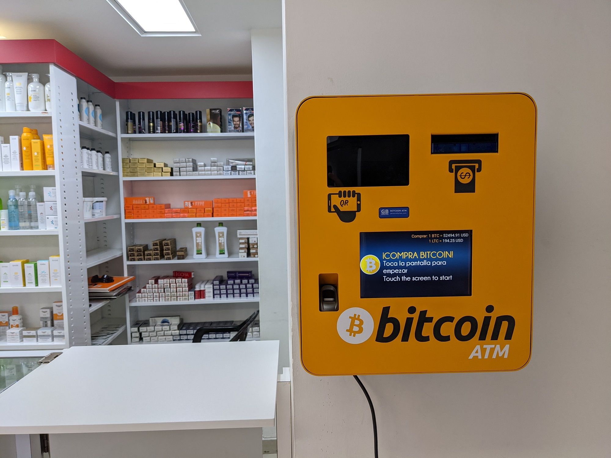 BitcoinRD ATM installed in a pharmacy in Santo Domingo